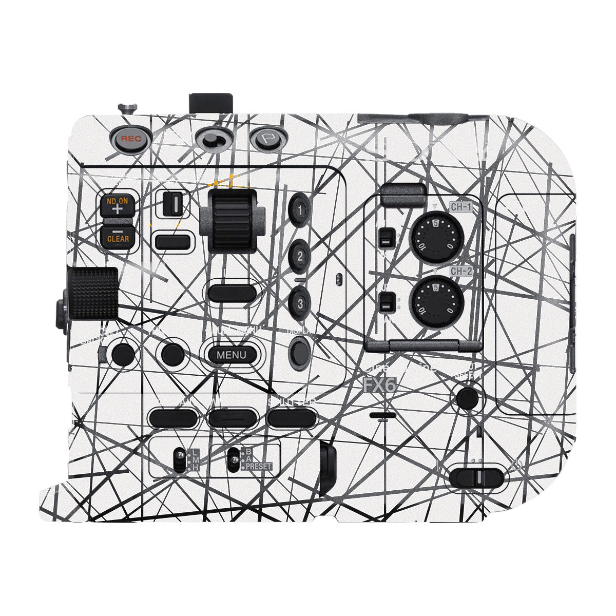 Textured White Chaos Line Sony FX6 Camera Skin