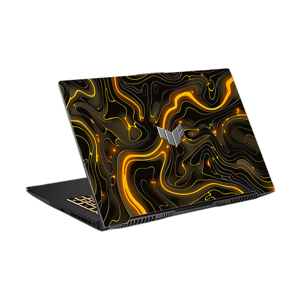Golden Lava Waves Asus TUF Gaming F17 FX707Z Laptop Skin