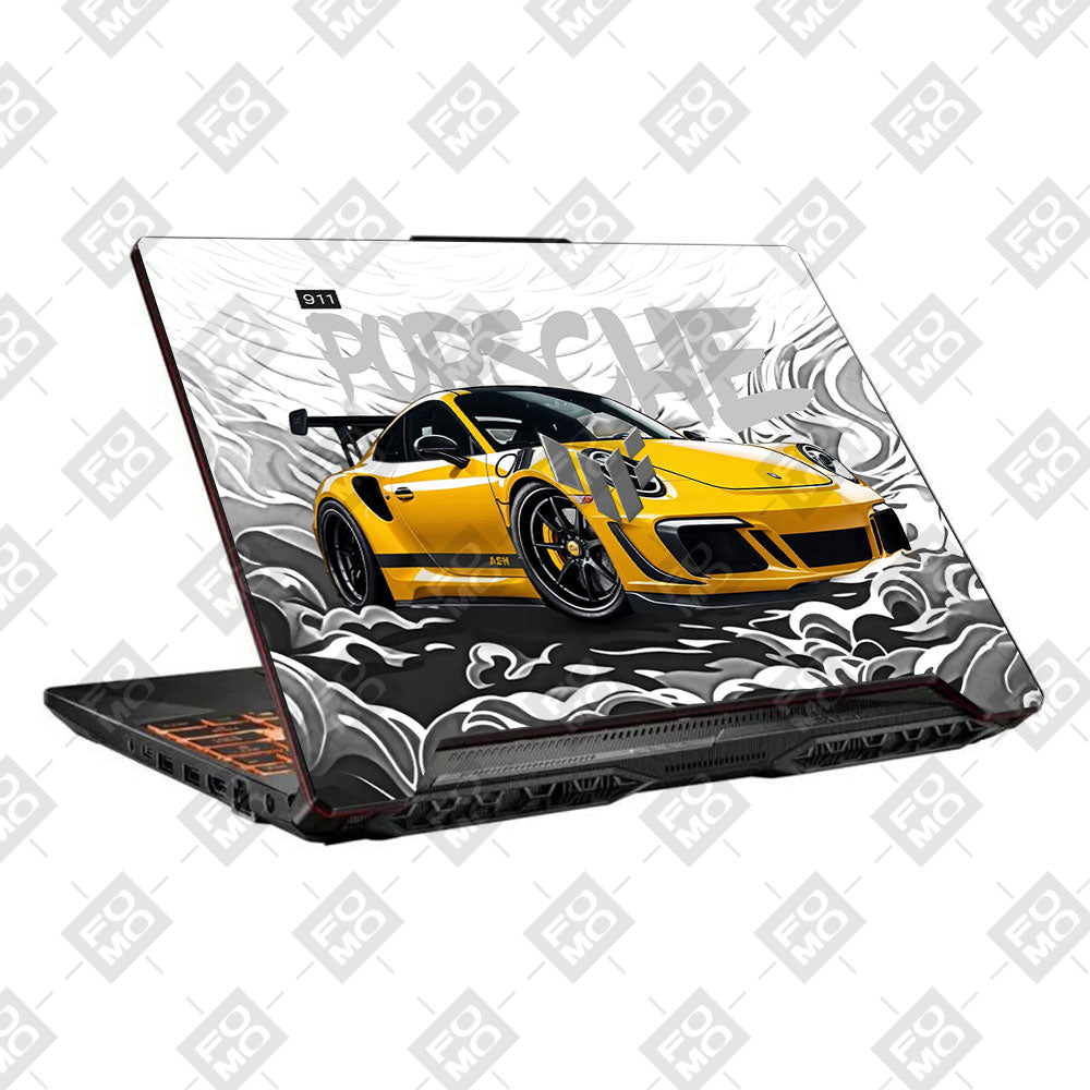 Porsche 911 Yellow Blaze Asus TUF F15 FX506 & A15 FA506 Laptop Skin