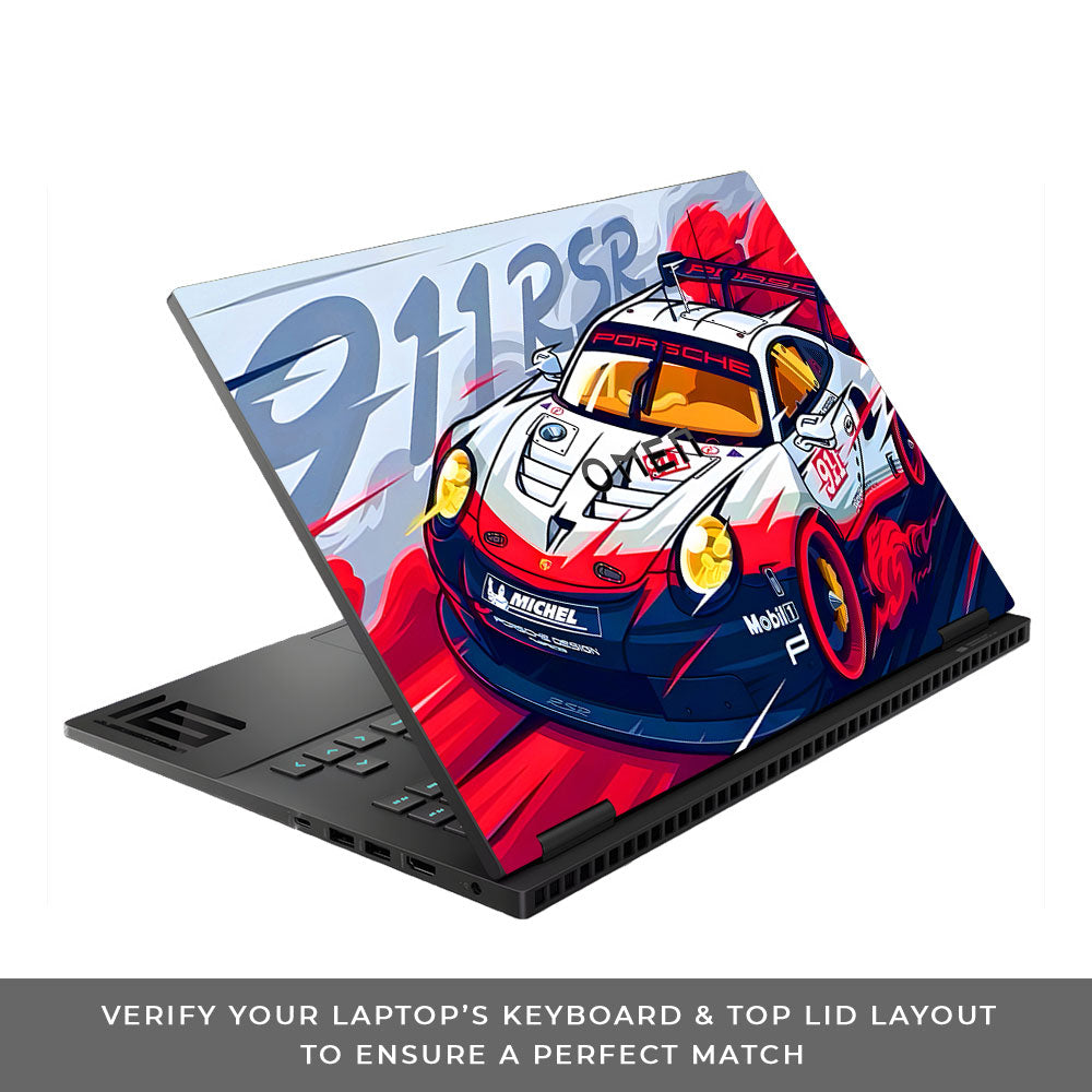 Porsche 911 RSR HP Omen Gaming 16 Laptop Skin
