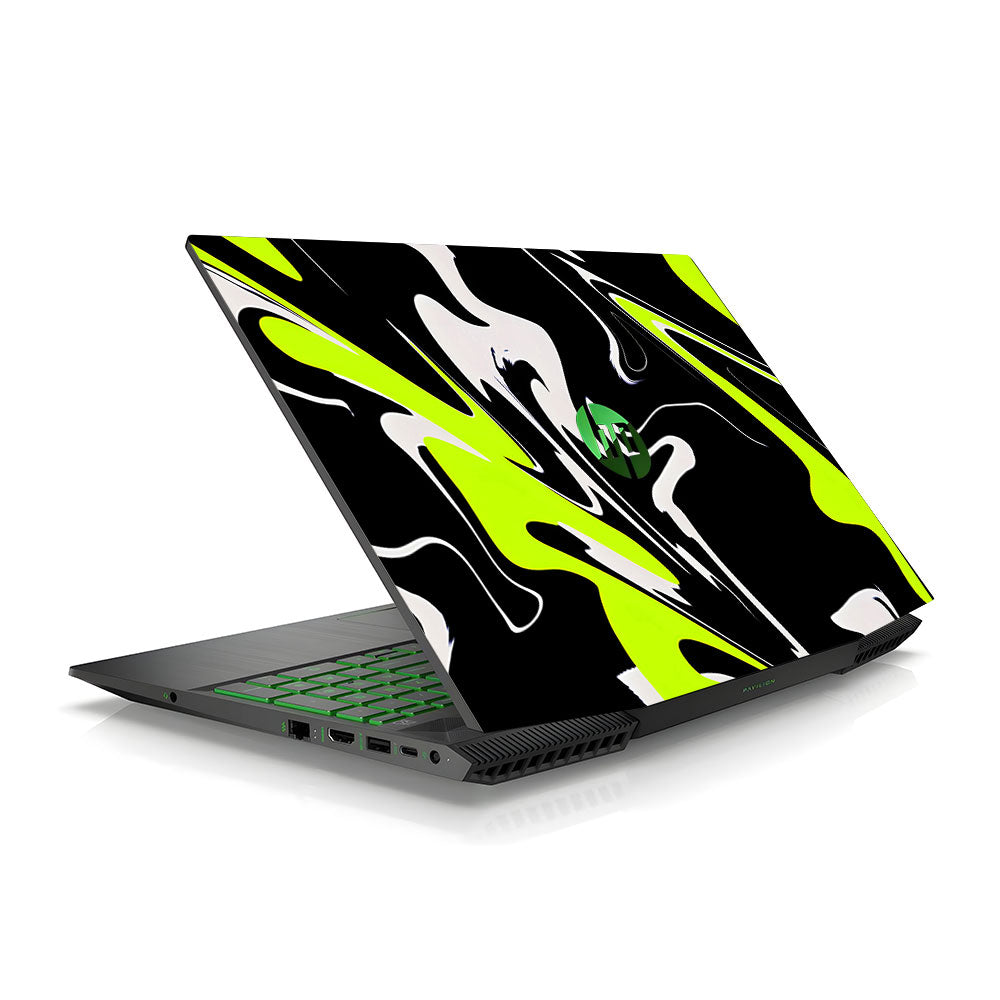 Neon Green and Black Patterns HP Pavilion Gaming 15 CX Series Laptop Skin