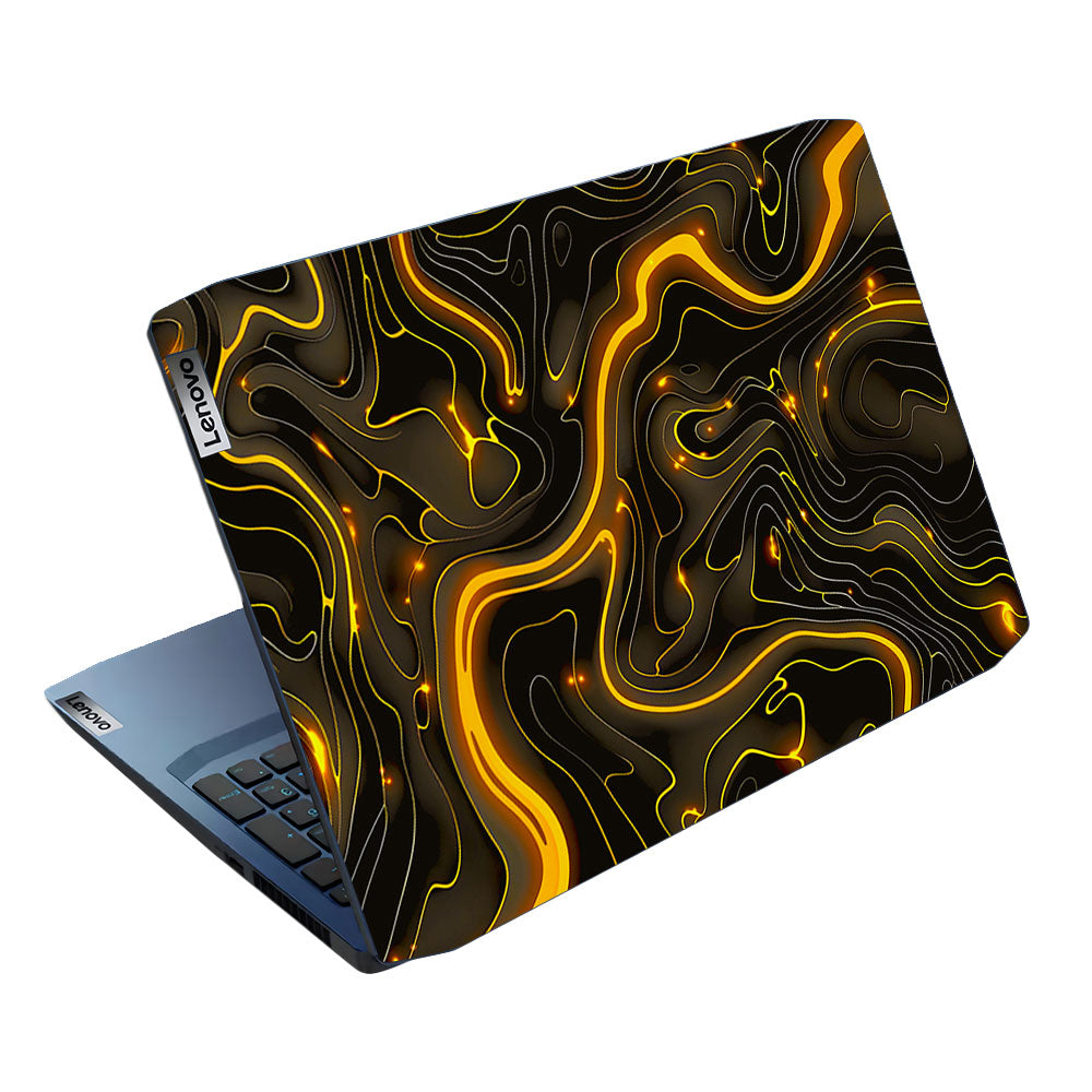 Golden Lava Waves Lenovo Ideapad Gaming 3 15ARH05 and 15IMH05 Laptop Skin