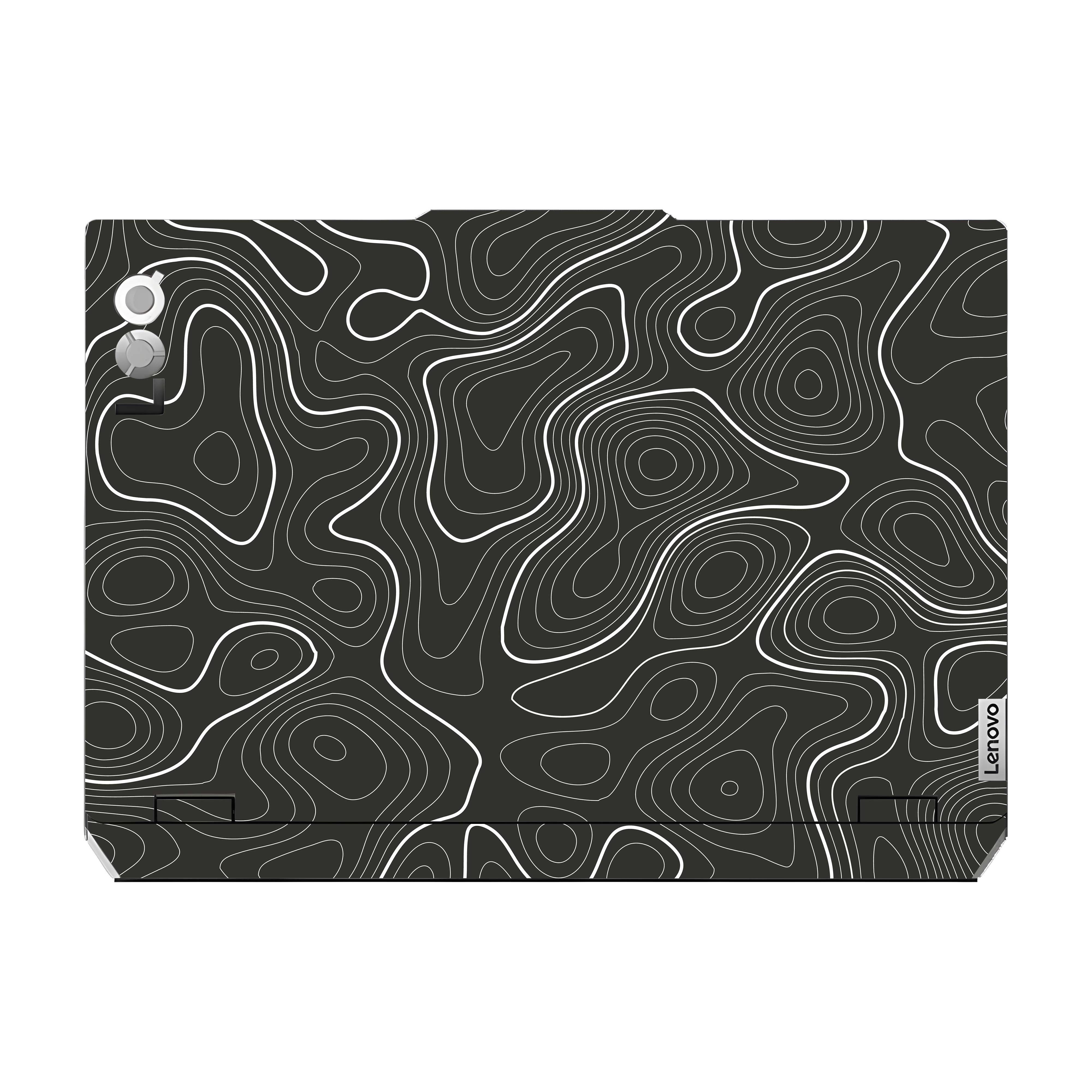 Grayscale Topographic Lines Lenovo LOQ 2024, 2025 Laptop Skin