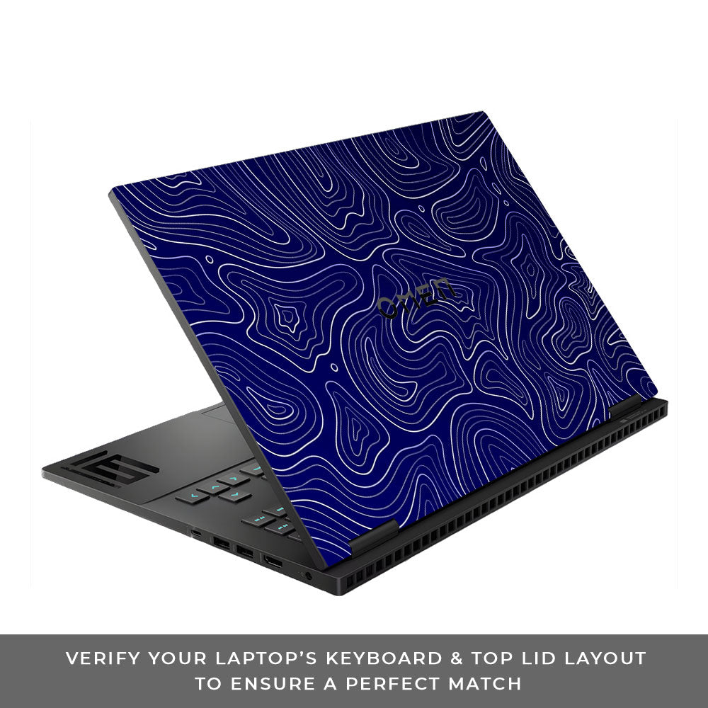 Deep Blue Contour Depths HP Omen Gaming 16 Laptop Skin