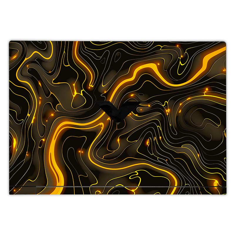 Golden Lava Waves HP Victus Laptop Skin