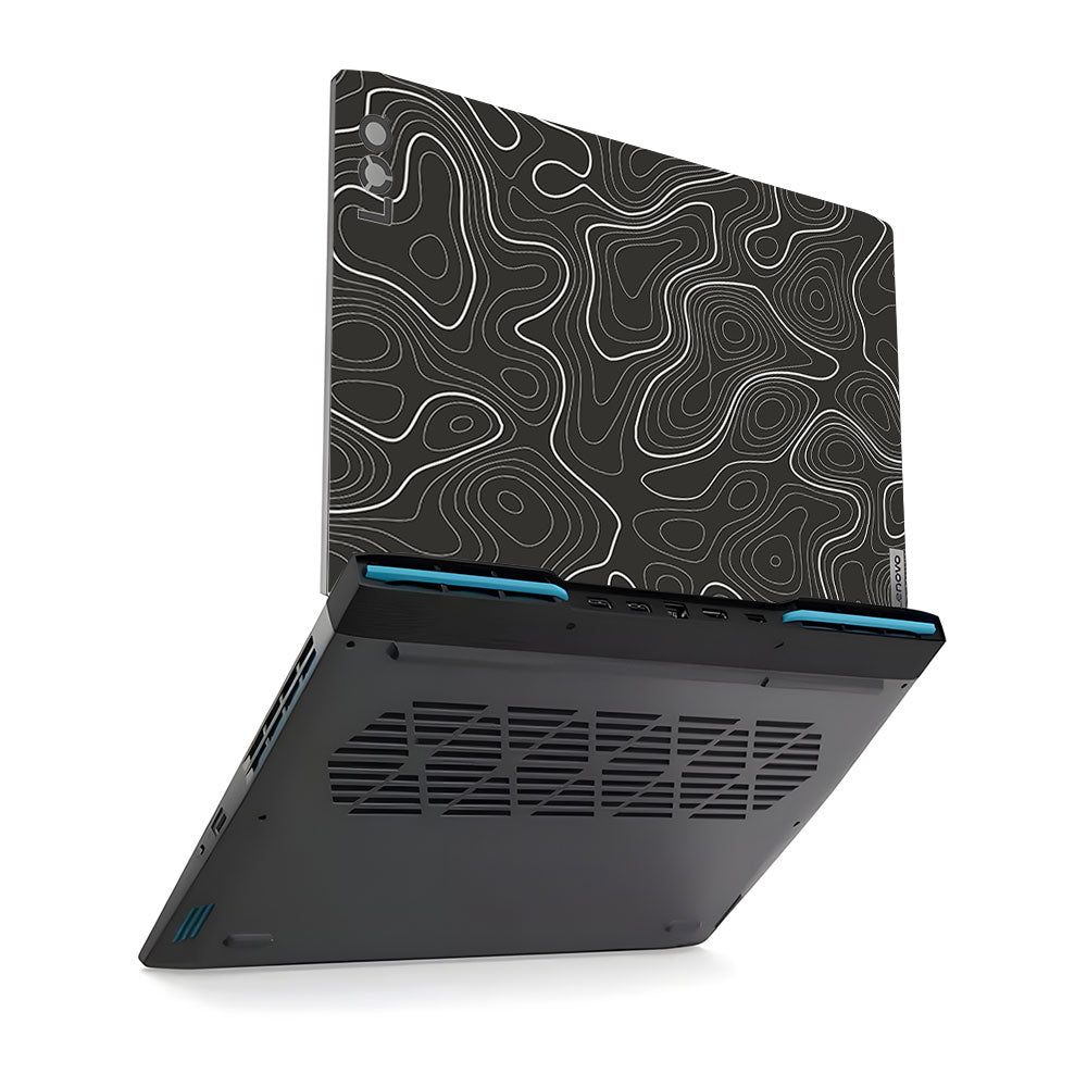 Grayscale Topographic Lines Lenovo LOQ 2023 15IRH8, 15APH8 Laptop Skin