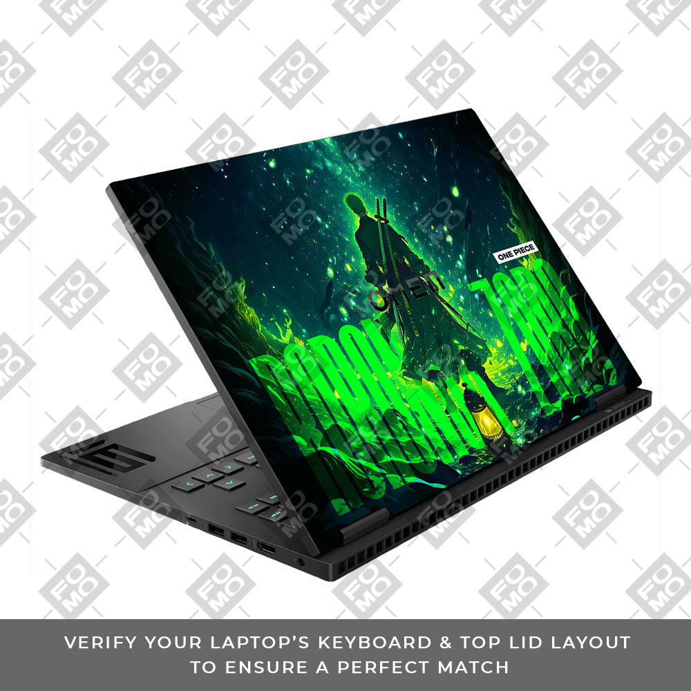 Roronoa Zoro Green Fury HP Omen Gaming 16 Laptop Skin