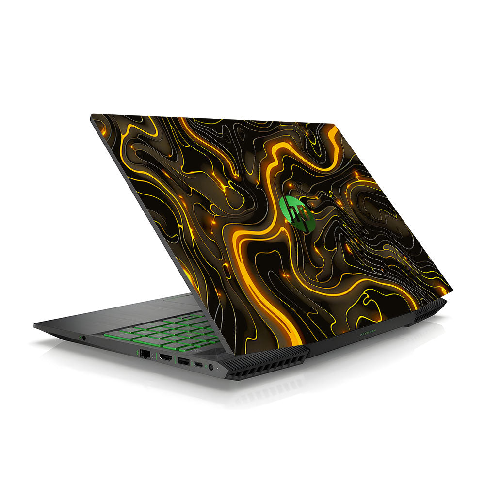 Golden Lava Waves HP Pavilion Gaming 15 CX Series Laptop Skin