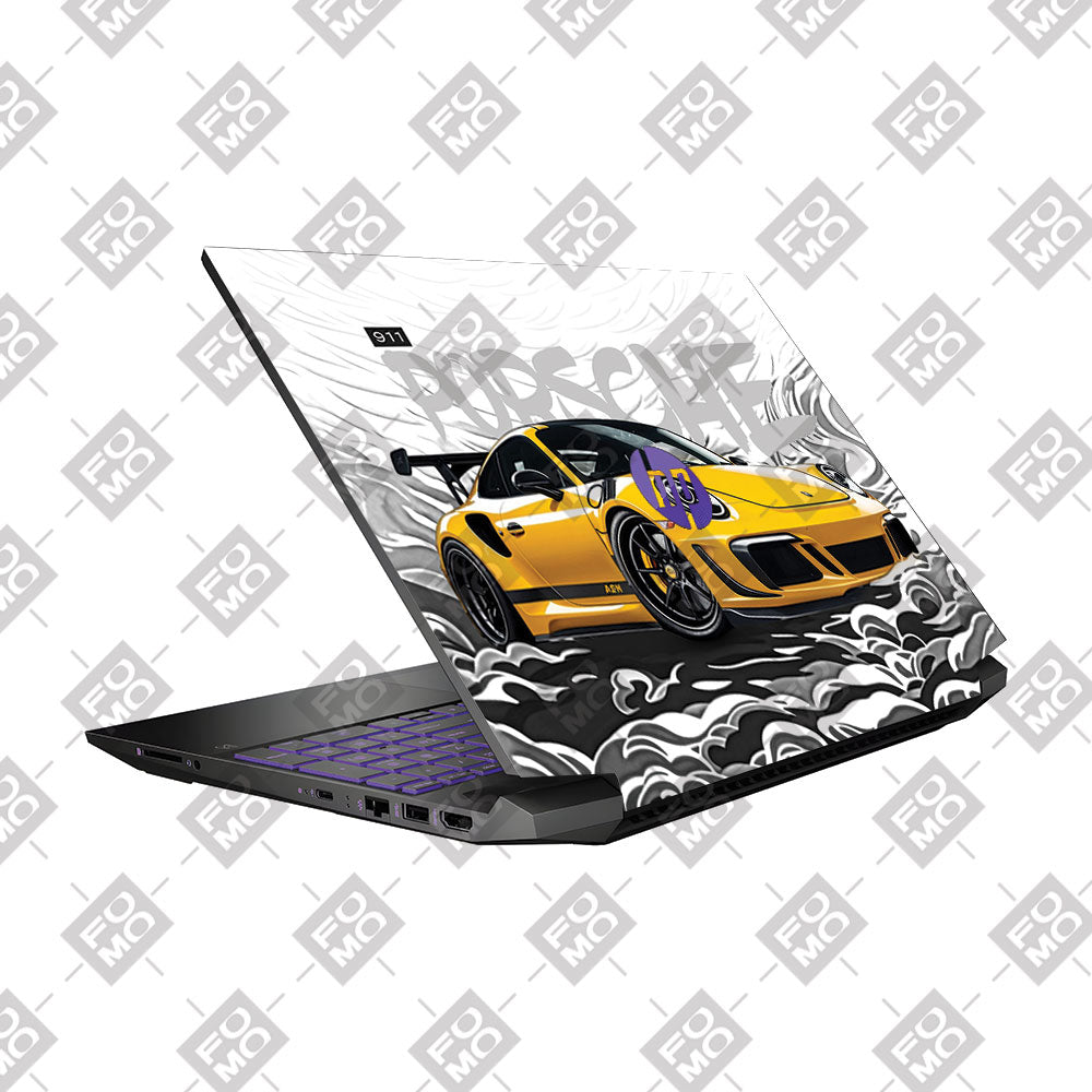 Porsche 911 Yellow Blaze HP Pavilion Gaming 15 EC Laptop Skin