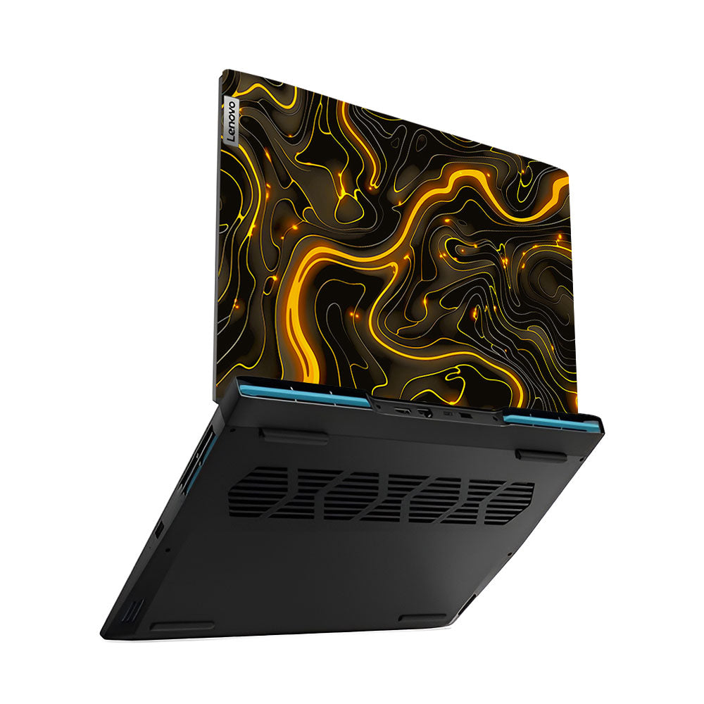 Golden Lava Waves IdeaPad Gaming 3 15ARH7 and 15IAH7 Laptop Skin