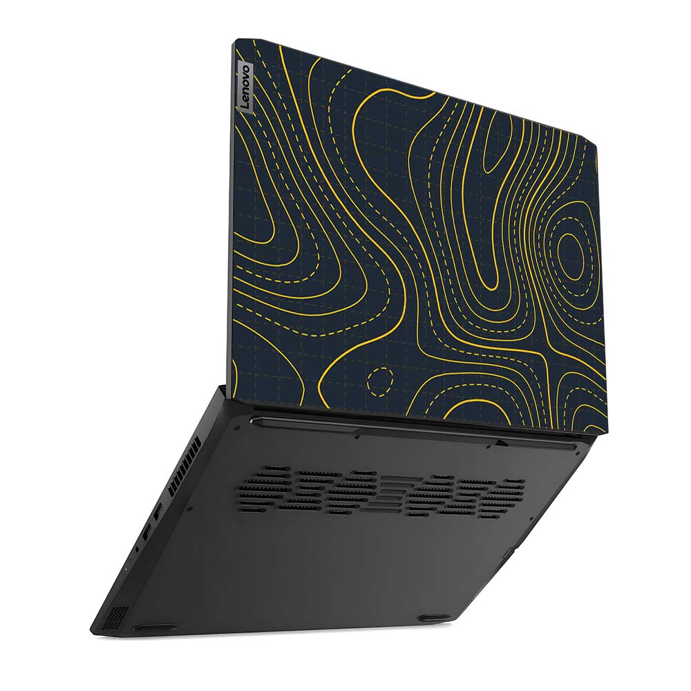 Yellow Contour Lines Lenovo IdeaPad Gaming 3 15ACH6 and 15IHU6 Laptop Skin
