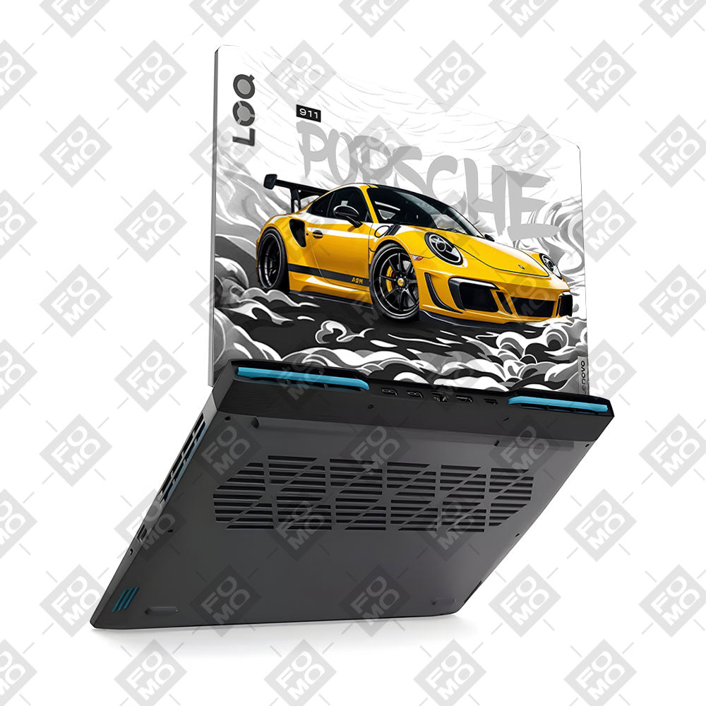 Porsche 911 Yellow Blaze Lenovo LOQ 2023 15IRH8, 15APH8 Laptop Skin