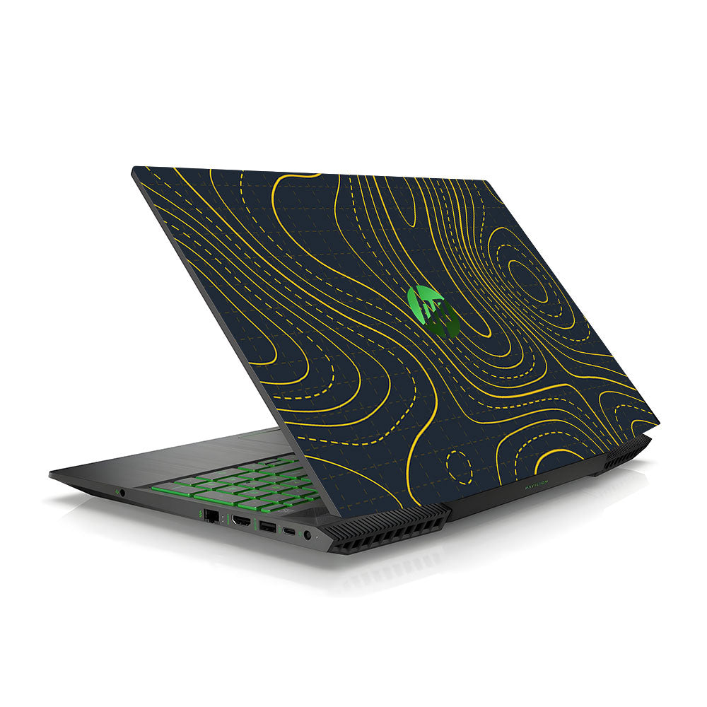 Yellow Contour Lines HP Pavilion Gaming 15 CX Series Laptop Skin