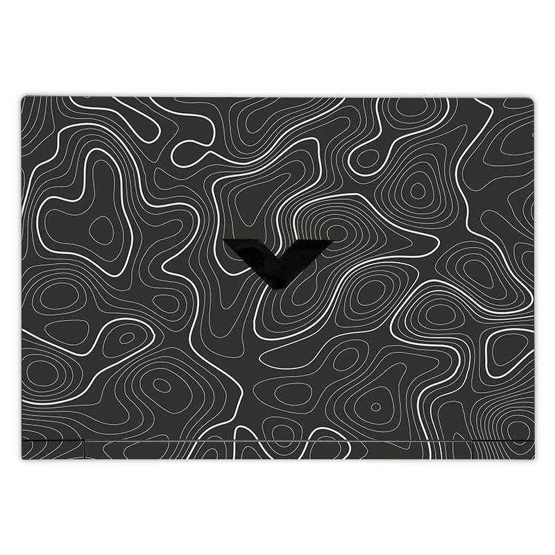 Grayscale Topographic Lines HP Victus Laptop Skin