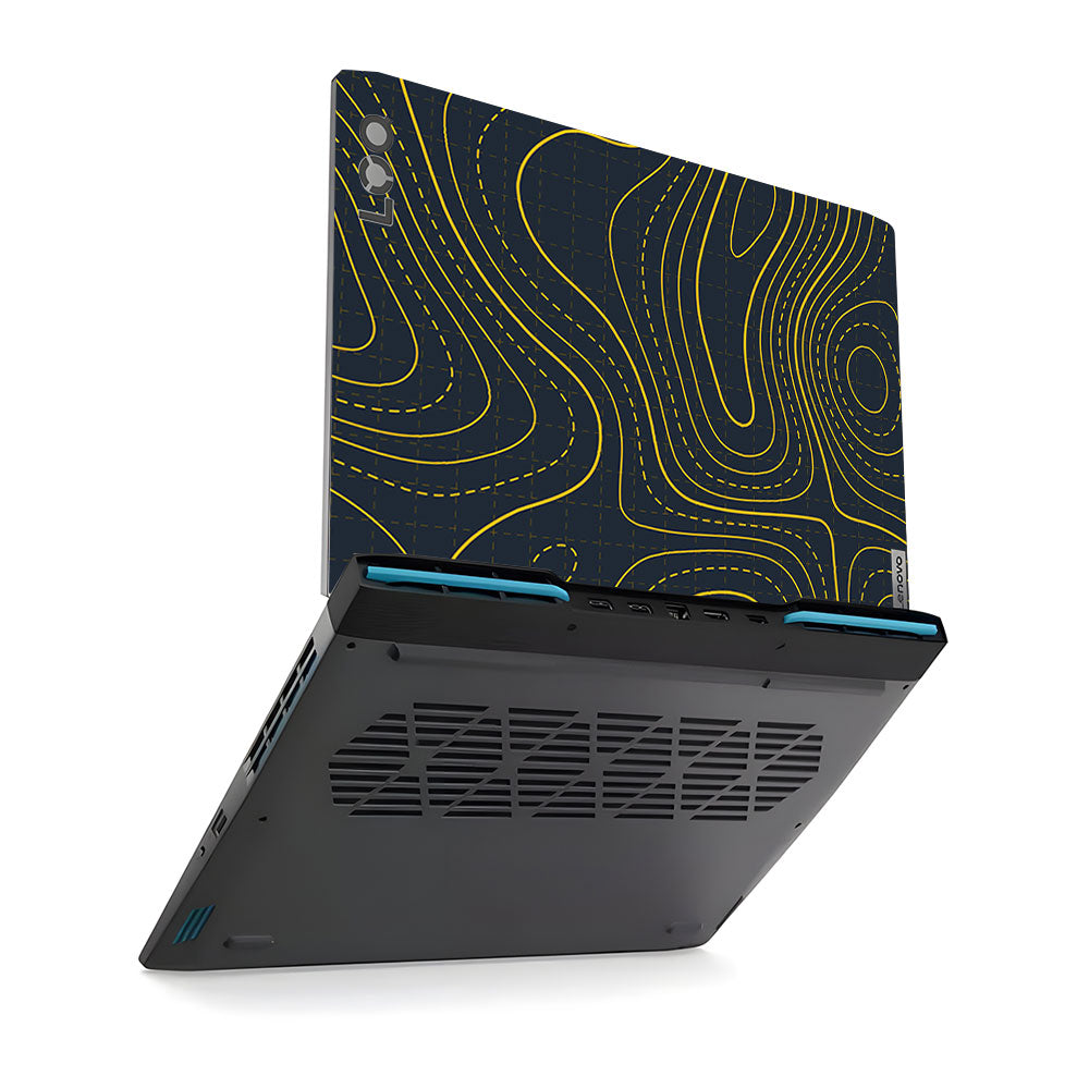 Yellow Contour Lines Lenovo LOQ 2023 Laptop Skin