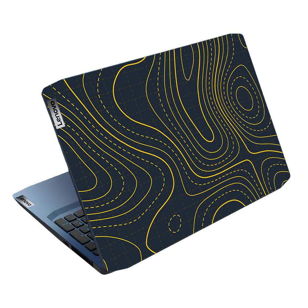 Yellow Contour Lines Lenovo Ideapad Gaming 3 15ARH05 and 15IMH05 Laptop Skin