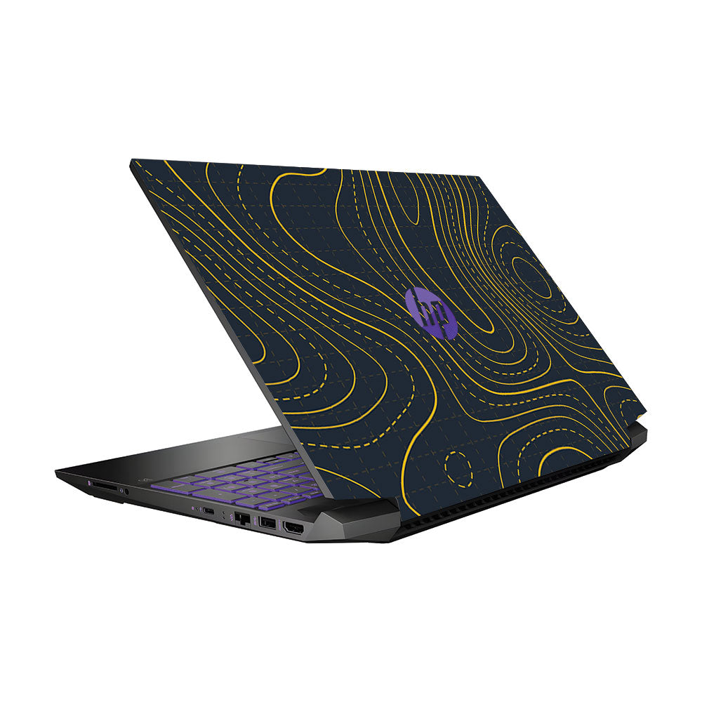 Yellow Contour Lines HP Pavilion Gaming 15 EC Series Laptop Skin