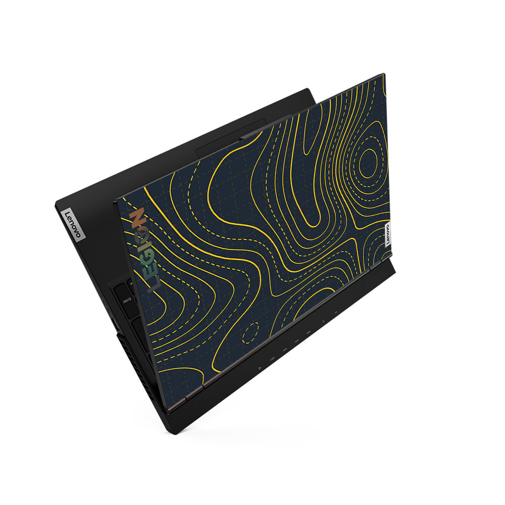 Yellow Contour Lines Lenovo Legion 5 15ARH05 Laptop Skin