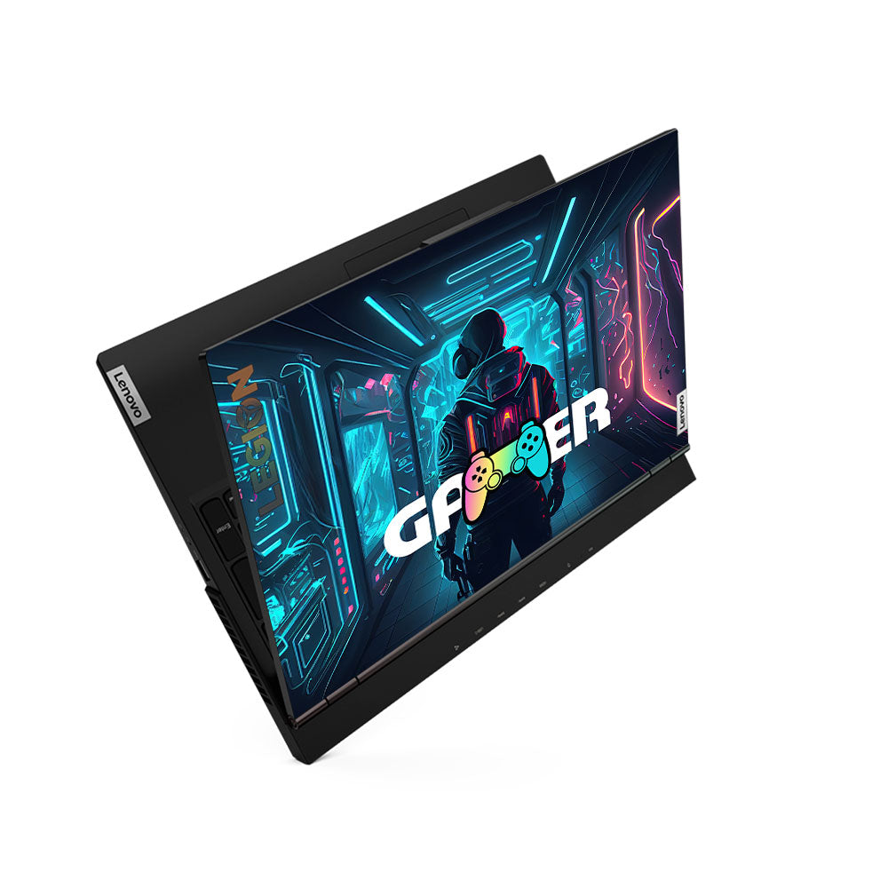 Gamer in Glowing Background Gaming Lenovo Legion 5 15ARH05 Laptop Skin