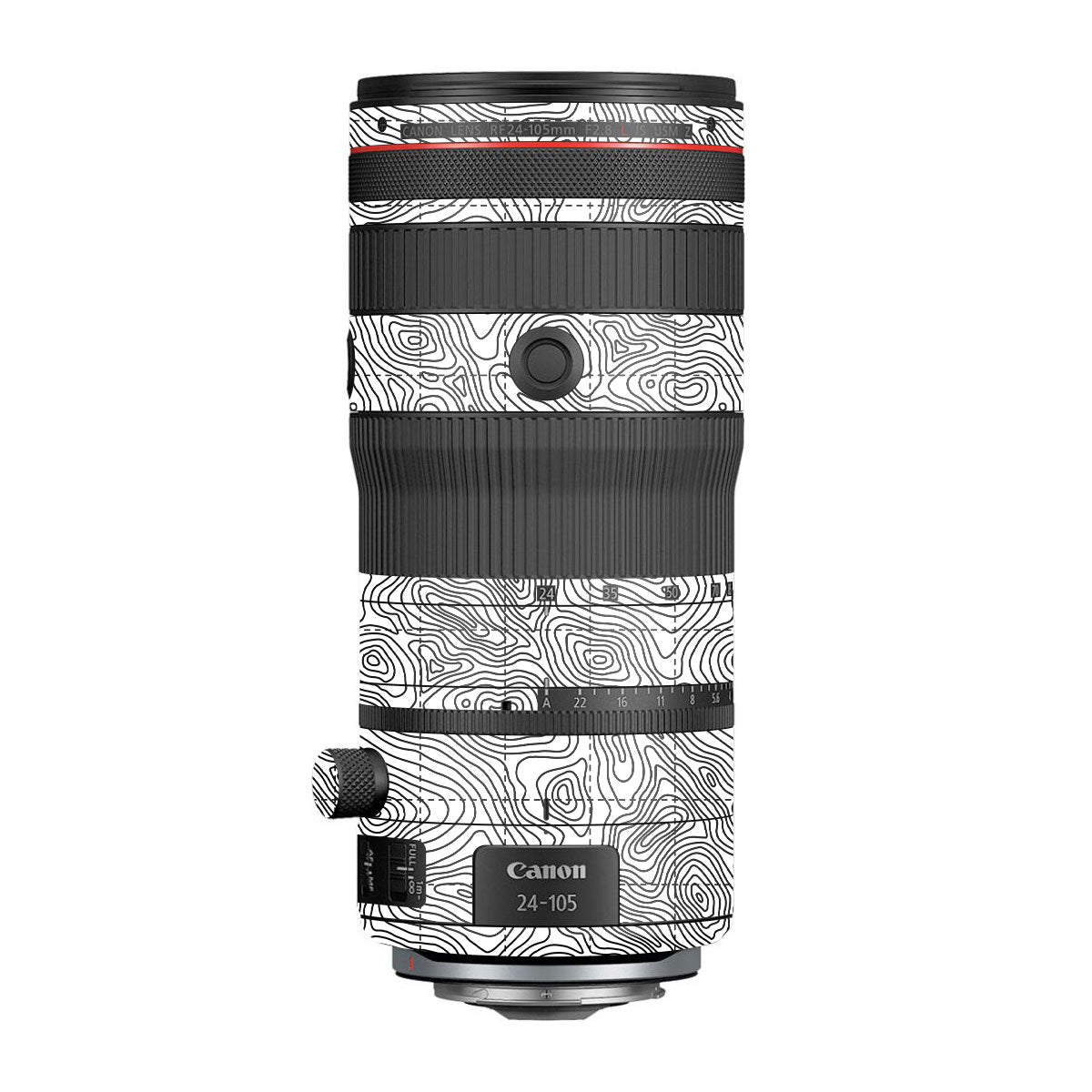 Textured Topo Flow Canon RF 24-105mm F/2.8 L IS USM Z Camera Lens Skin