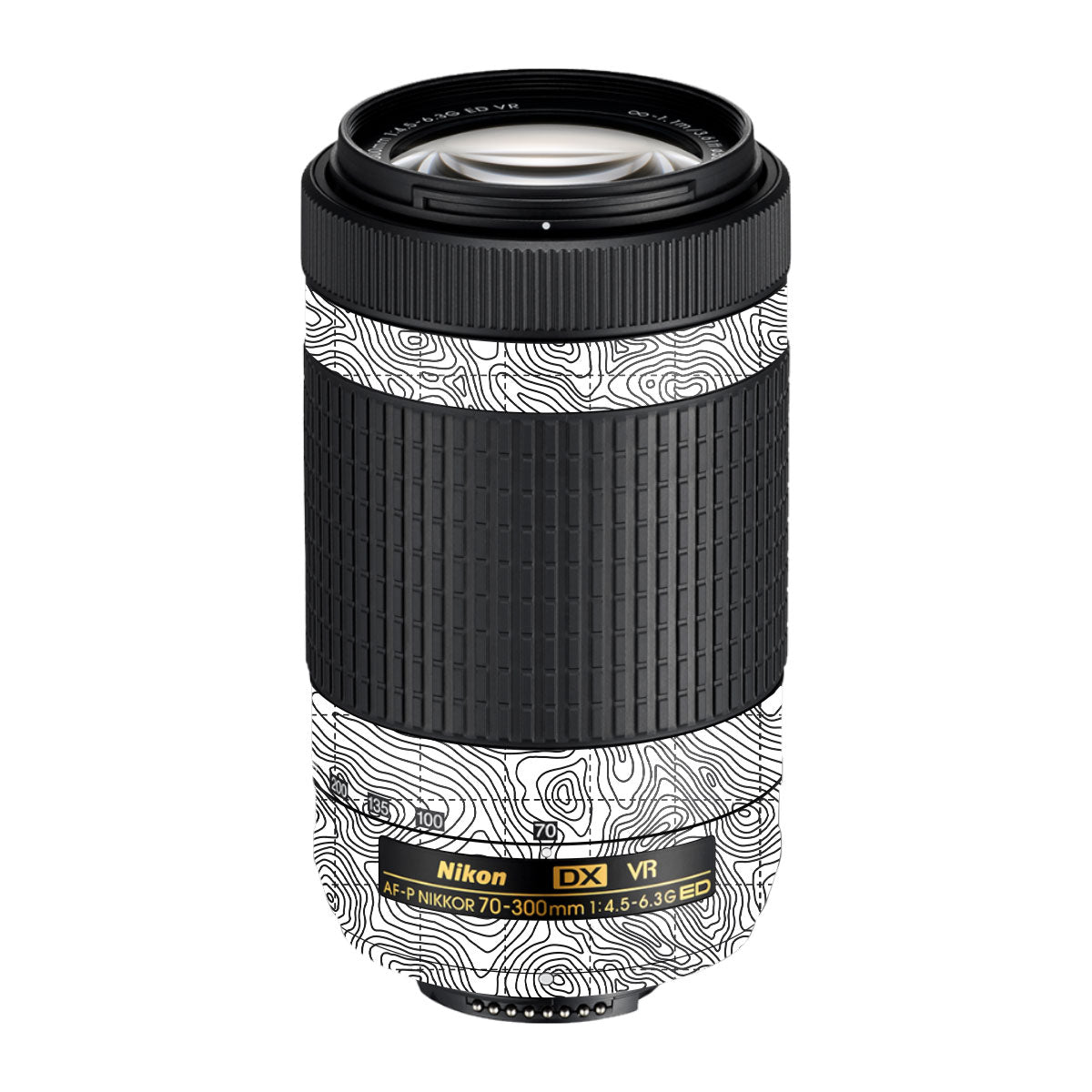 Textured Topo Flow Nikon AF-P Nikkor 70-300mm F/4.5-6.3G ED VR Camera Lens Skin