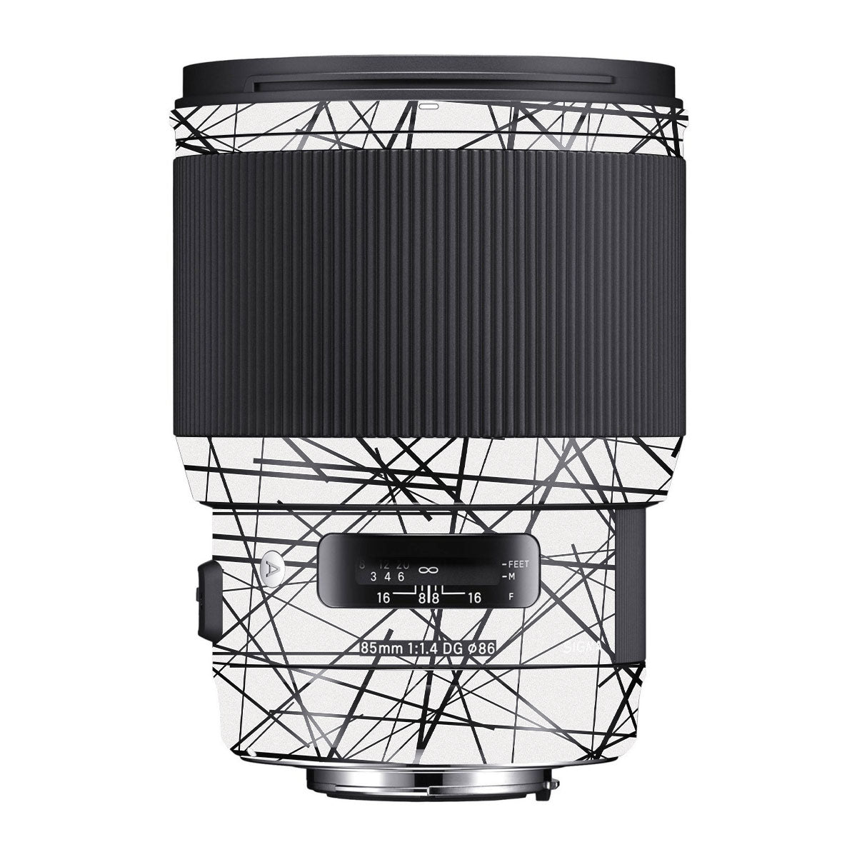 Textured White Chaos Line Sigma 85mm F/1.4 DG HSM Canon Camera Lens Skin