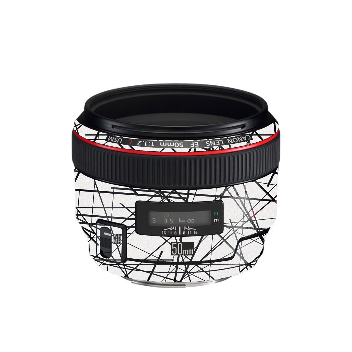 Textured White Chaos Line Canon EF 50mm F/1.2 L USM Camera Lens Skin