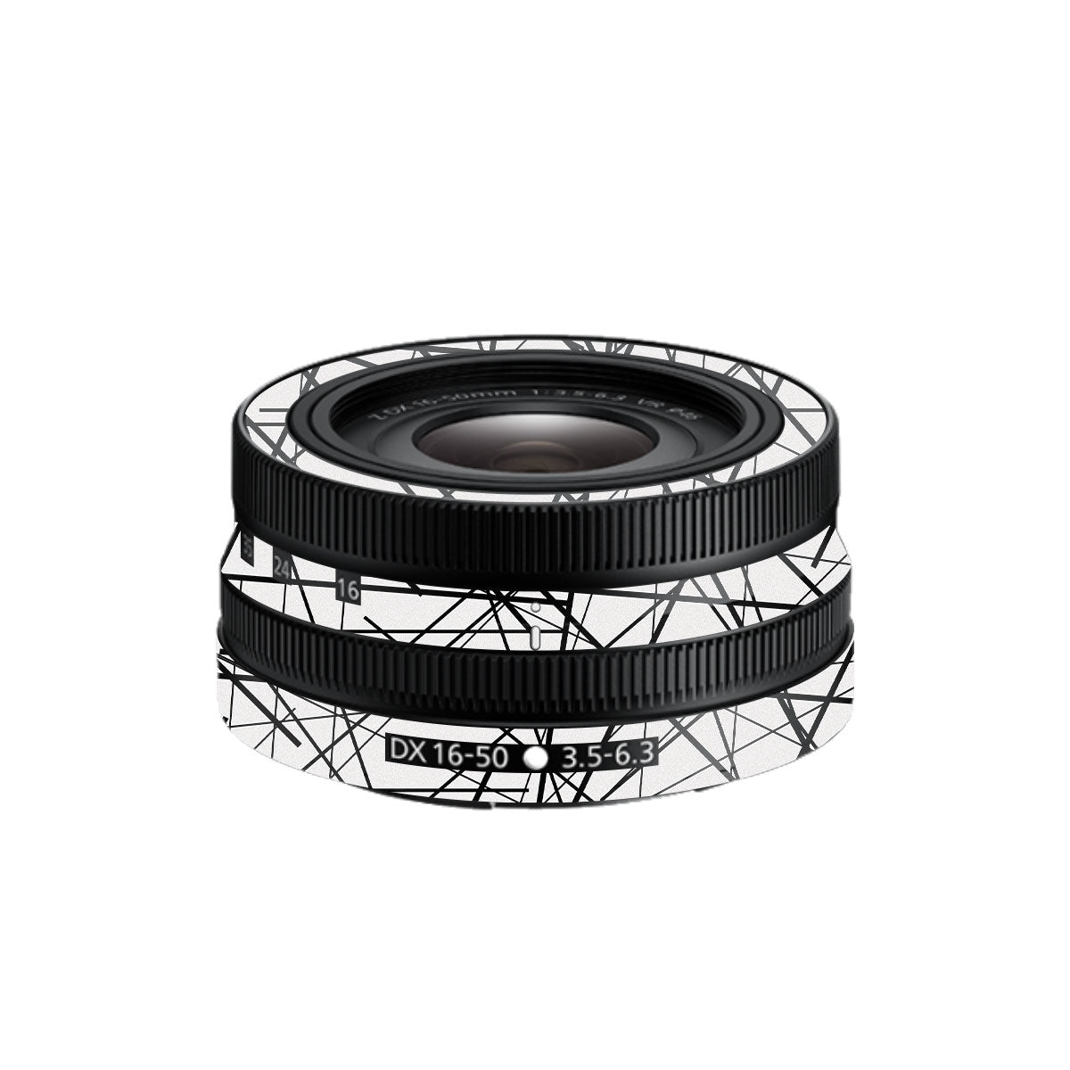 Textured White Chaos Line Nikon Nikkor Z DX 16-50mm F/3.5-6.3 VR Camera Lens Skin