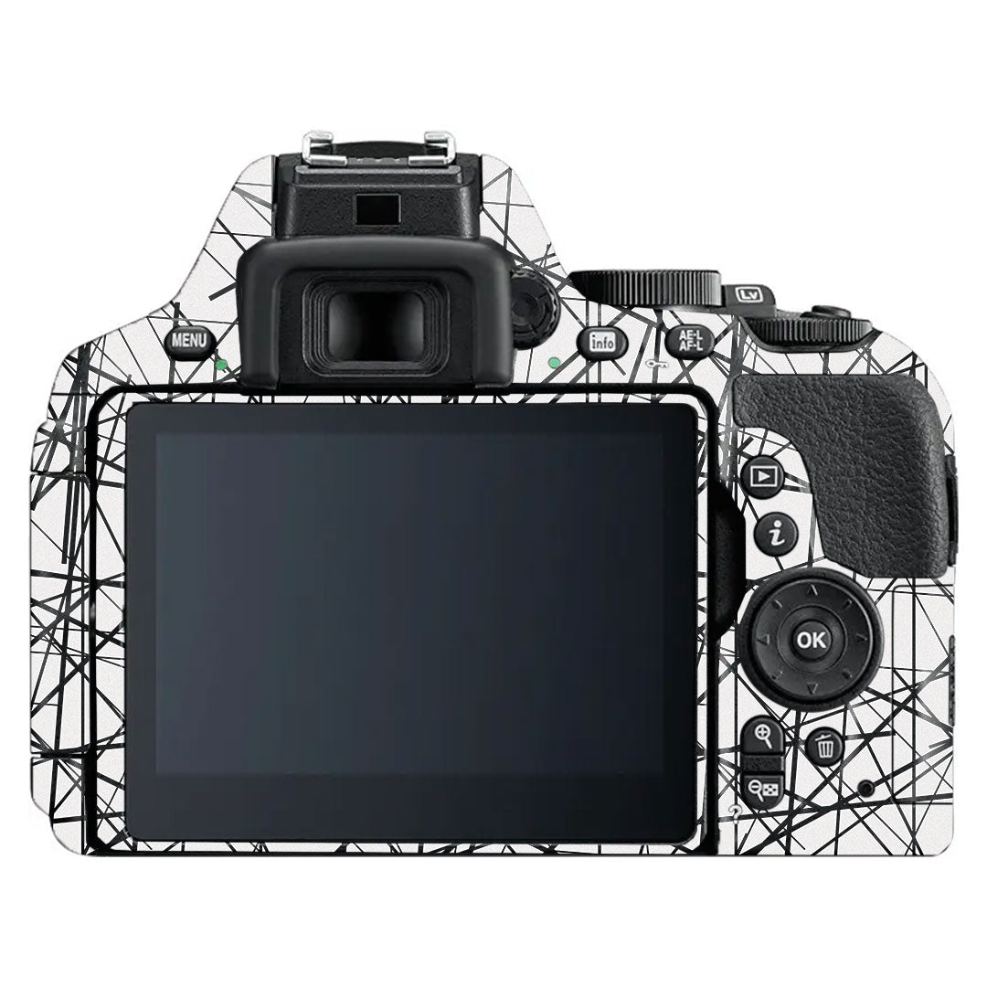 Textured White Chaos Line Nikon D5600 Camera Skin