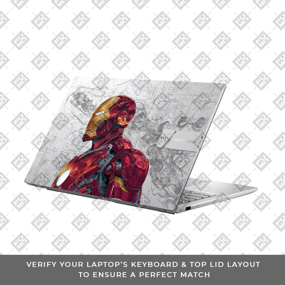 Transparent Futuristic Iron Man Asus Vivobook 15 X1504ZA Laptop Skin