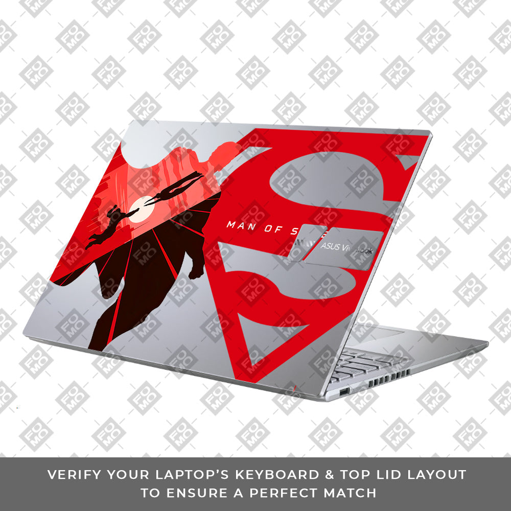 Transparent Man of Steel Asus Vivobook X1605ZA Laptop Skin