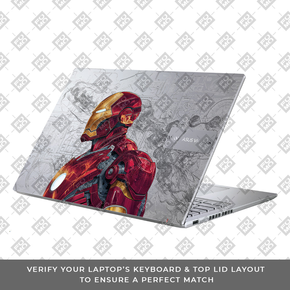 Transparent Futuristic Iron Man Asus Vivobook X1605ZA Laptop Skin