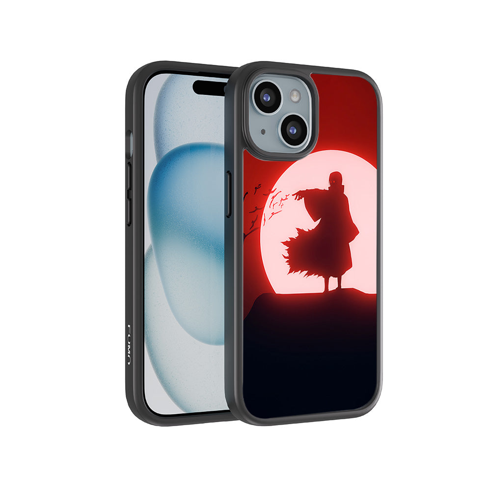 Itachi Uchiha Under Red Moon 3D Skin with Shockguard Armour Magsafe Case for Apple iPhone 15