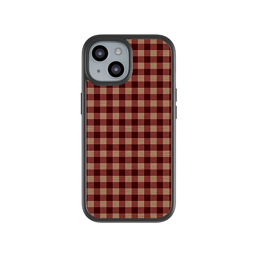 Rustic Check Grid Skin with Shockguard Armour Magsafe Case for Apple iPhone 15