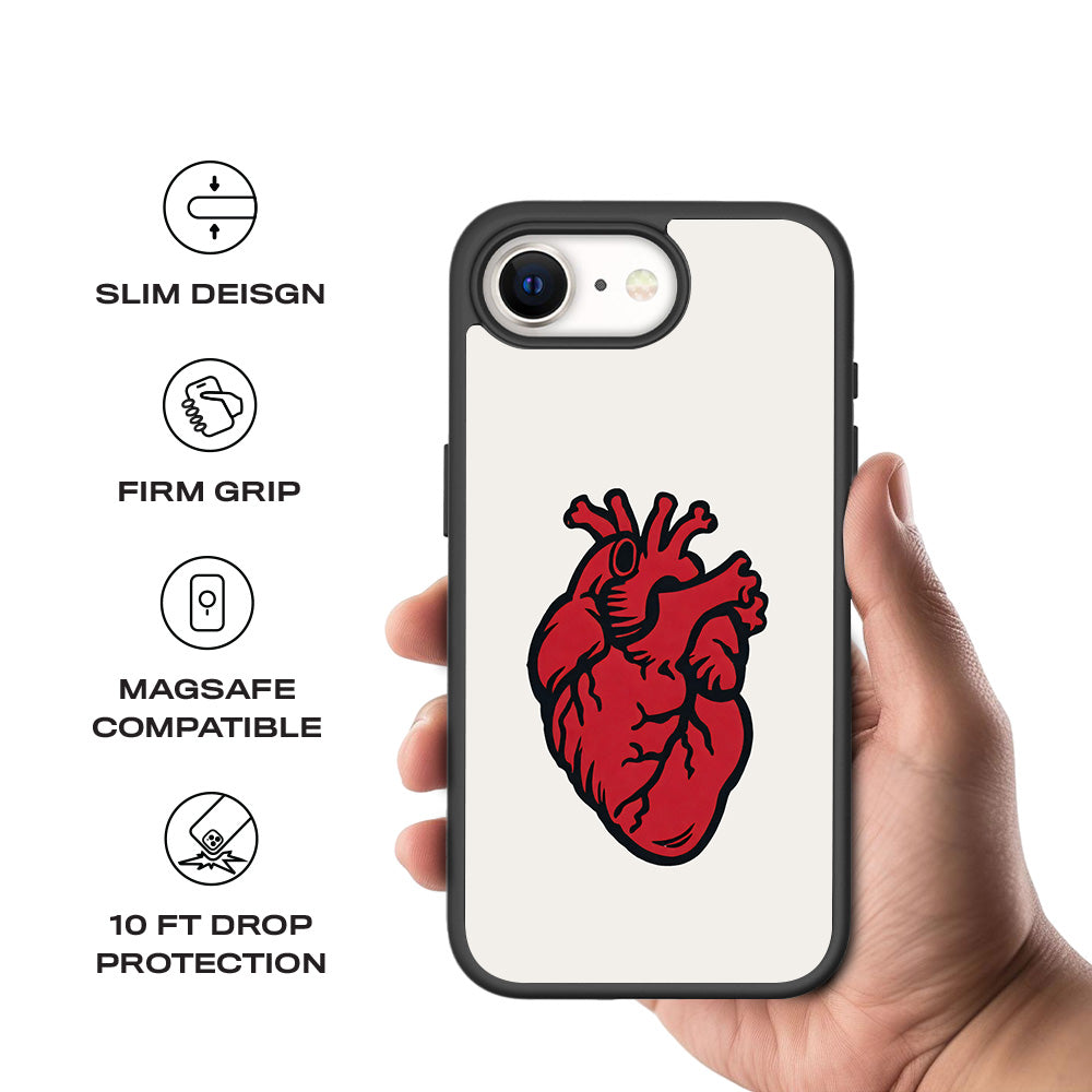 Raw Heart Skin with Shockguard Armour Magsafe Case for Apple iPhone 16E