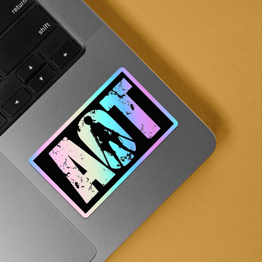 AOT Eren Silhouette Holographic Stickers