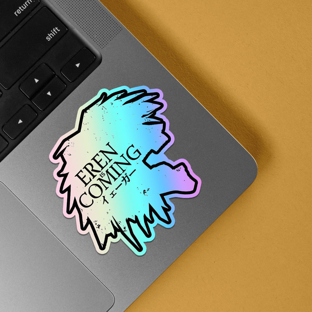 Eren Is Coming Holographic Stickers