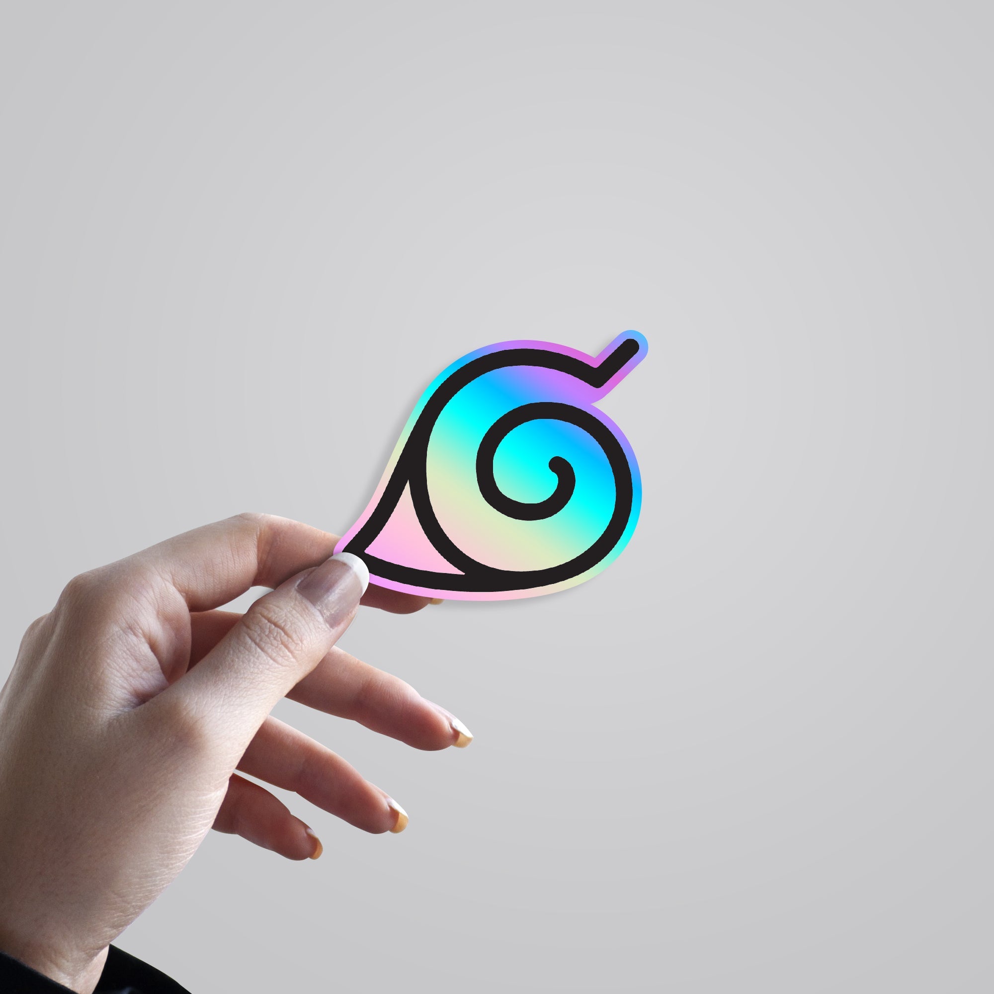 Hidden Leaf Symbol Holographic Stickers