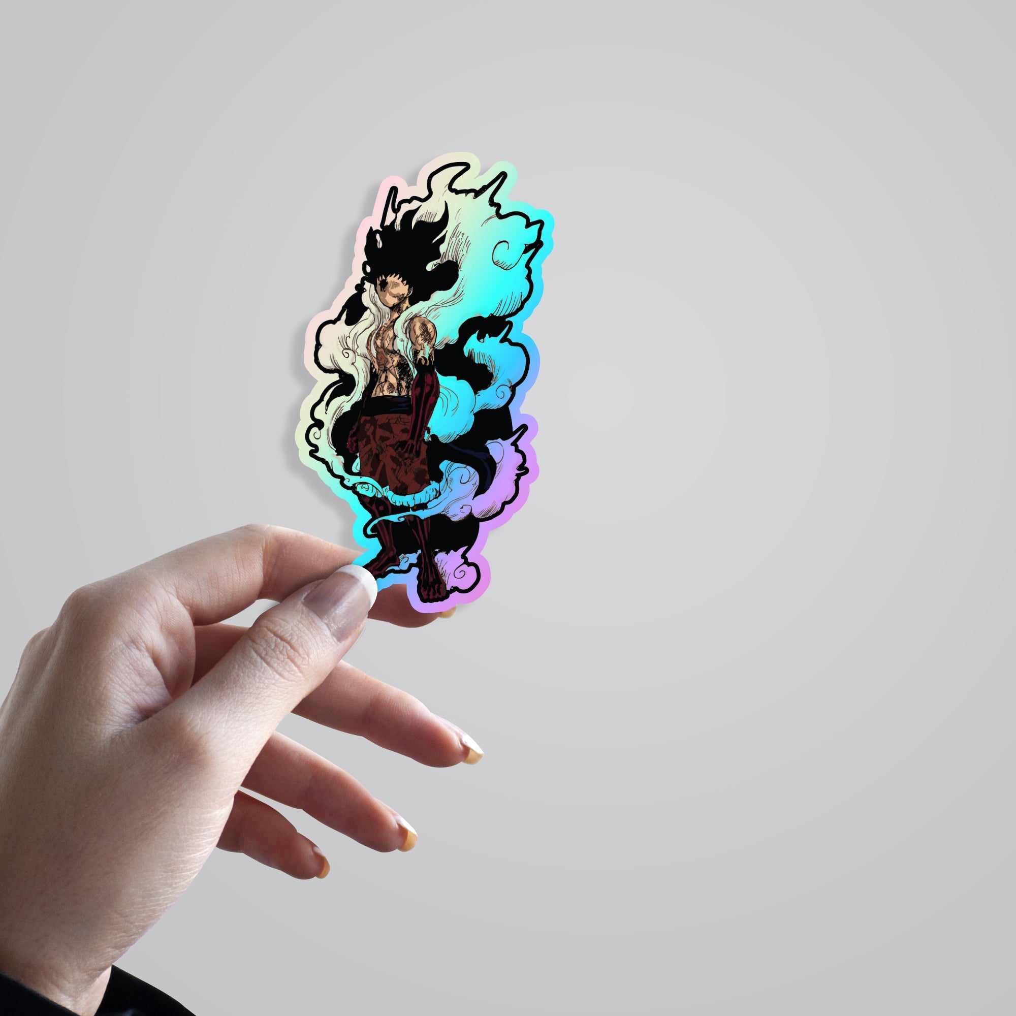 Luffy Snake Man Holographic Stickers