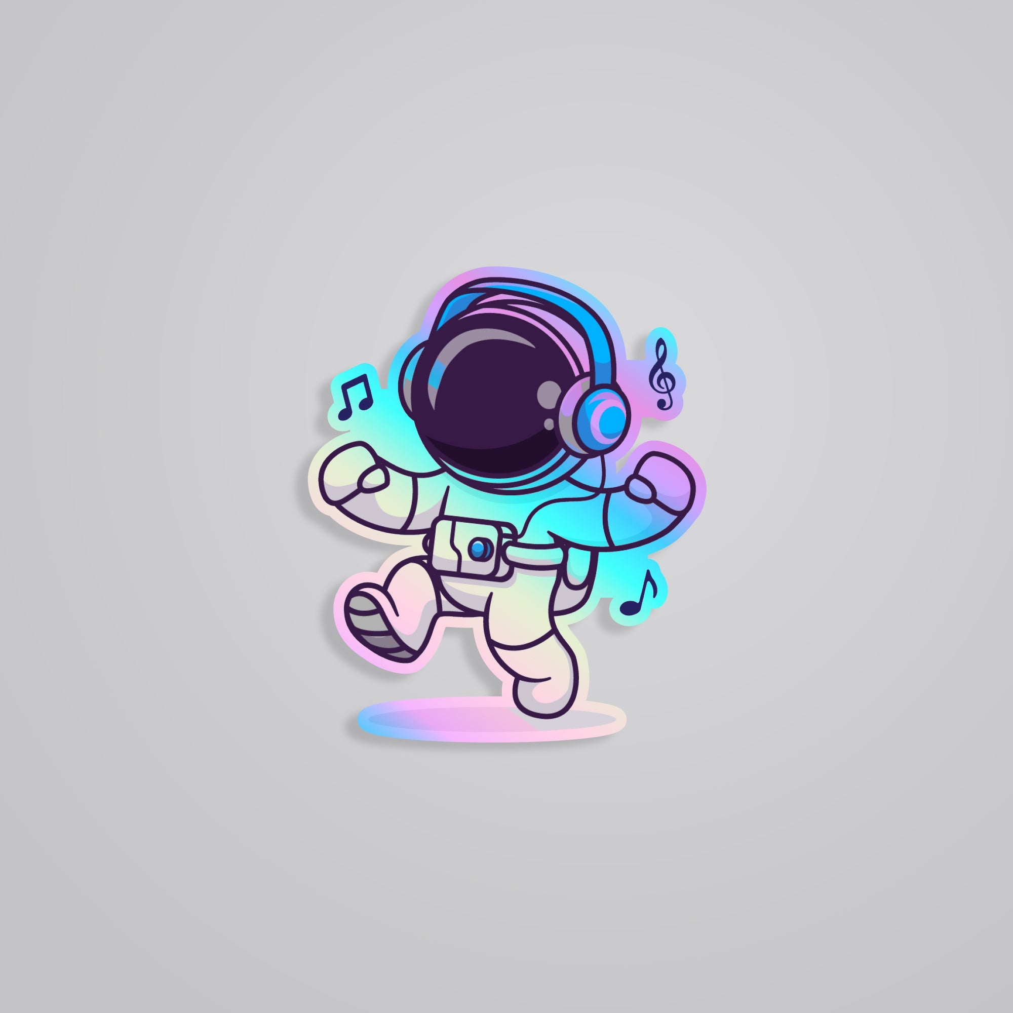 Fomo Store Holographic Stickers Casual Dancing Astronaut