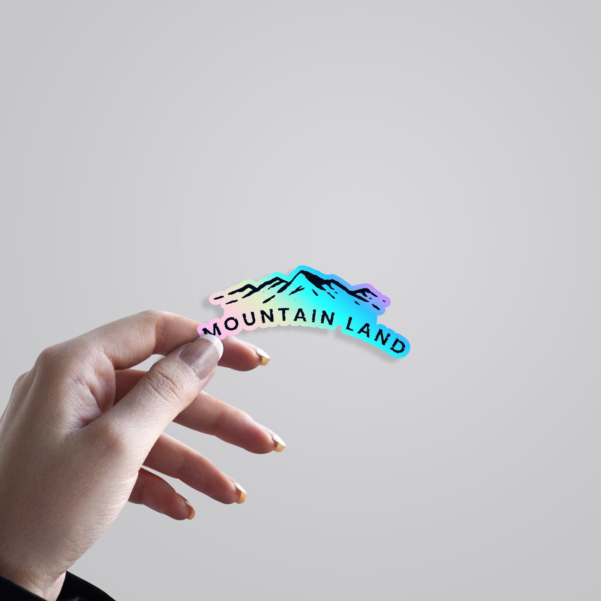 Mountain Land Holographic Stickers