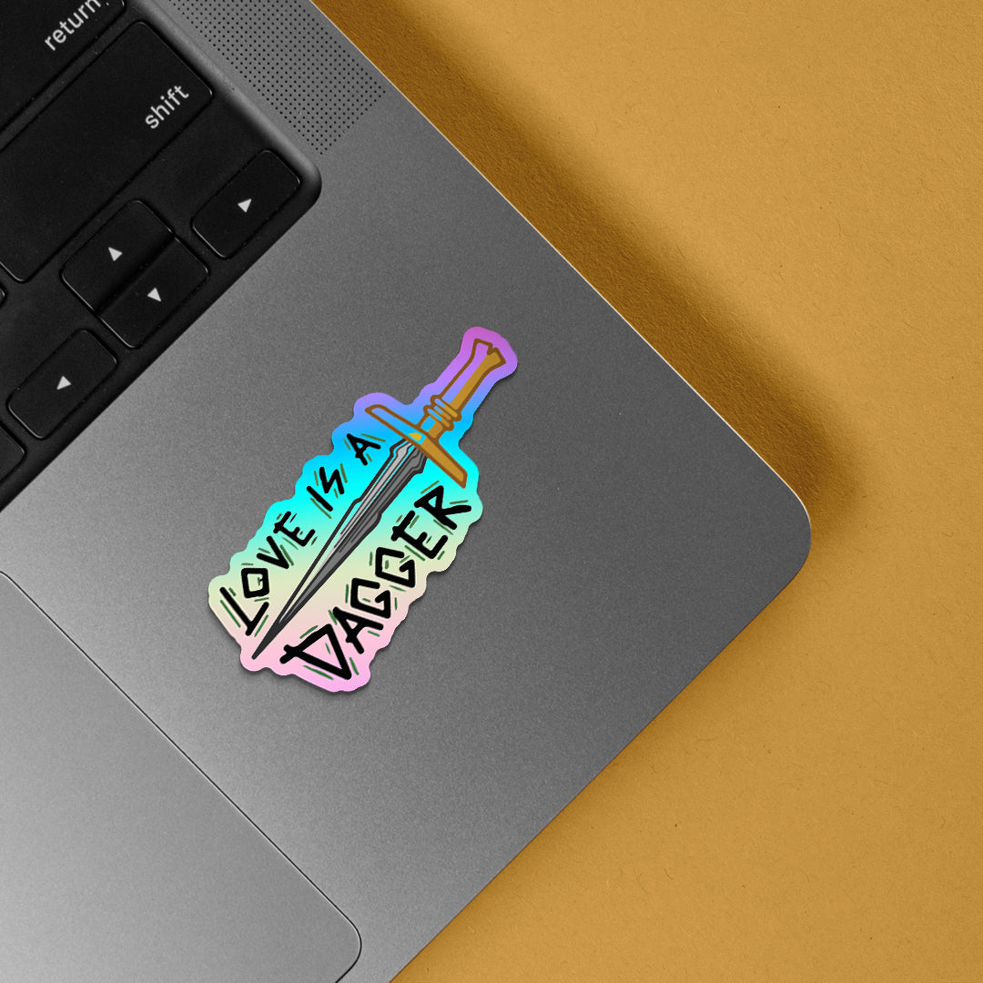 Love Is A Dagger Holographic Stickers
