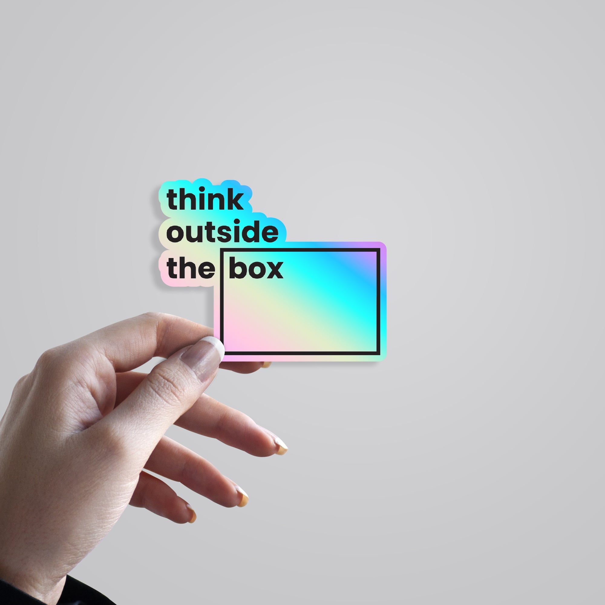 Think Outside the Box Holographic Stickers