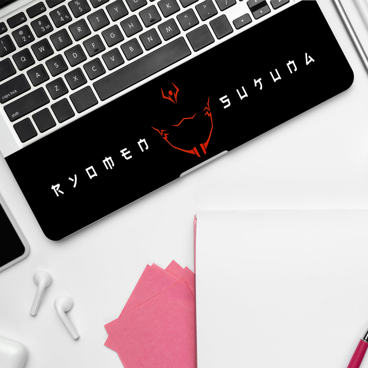 Sukuna's Curse Mark in Red Anime Laptop Skin