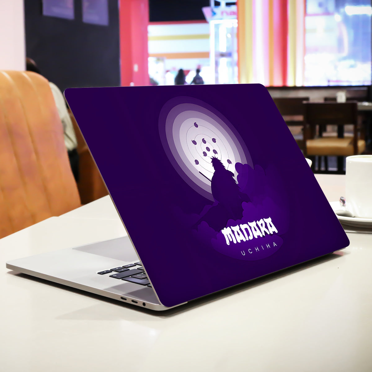 Uchiha Madara in Violet Silhouette Anime Laptop Skin