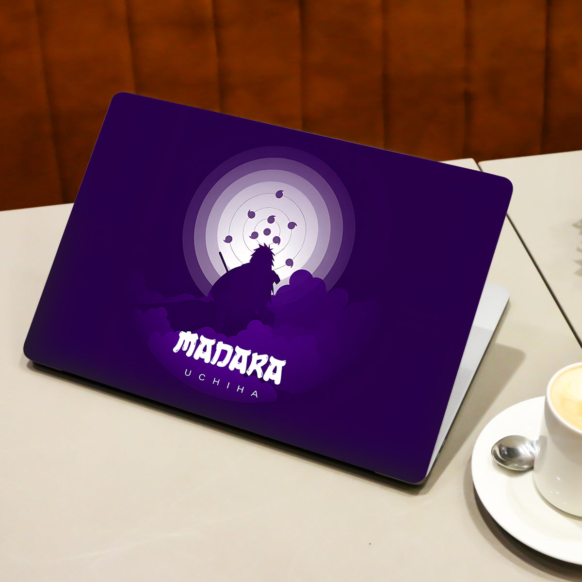 Uchiha Madara in Violet Silhouette Anime Laptop Skin