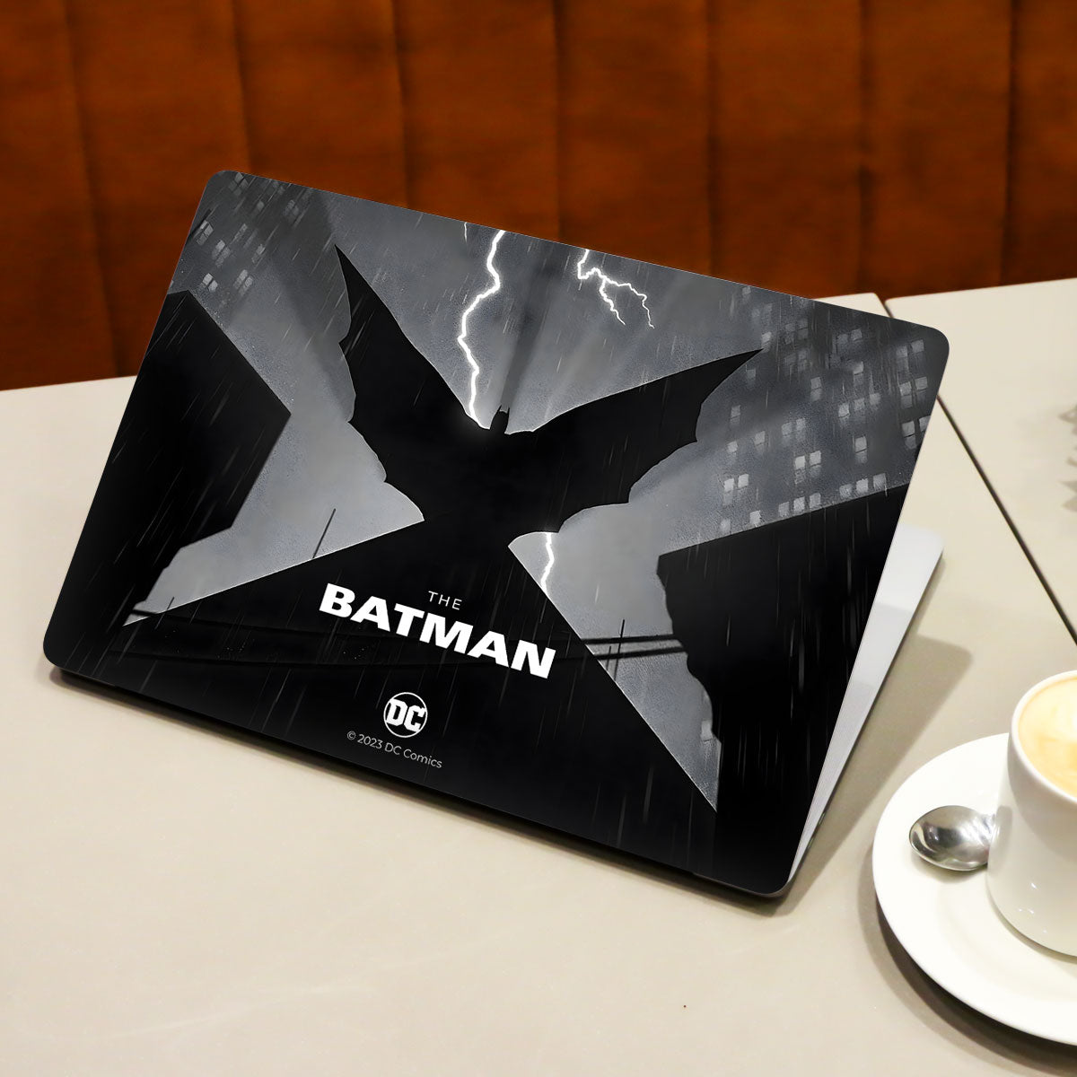 The Batman in Black & White Comic Laptop Skin