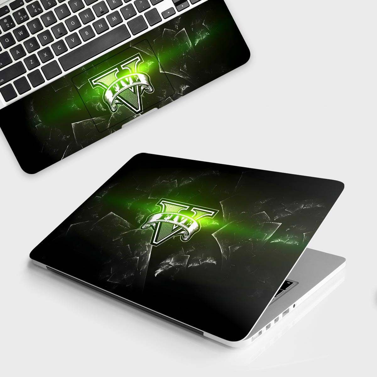 Fomo Store Laptop Skins Gaming GTA 5 Logo in Luminous Green