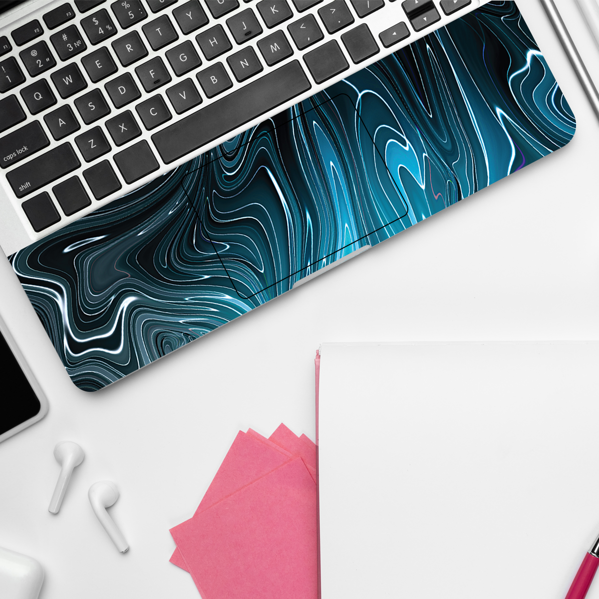 Cerulean Liquid Texture Marble Laptop Skin
