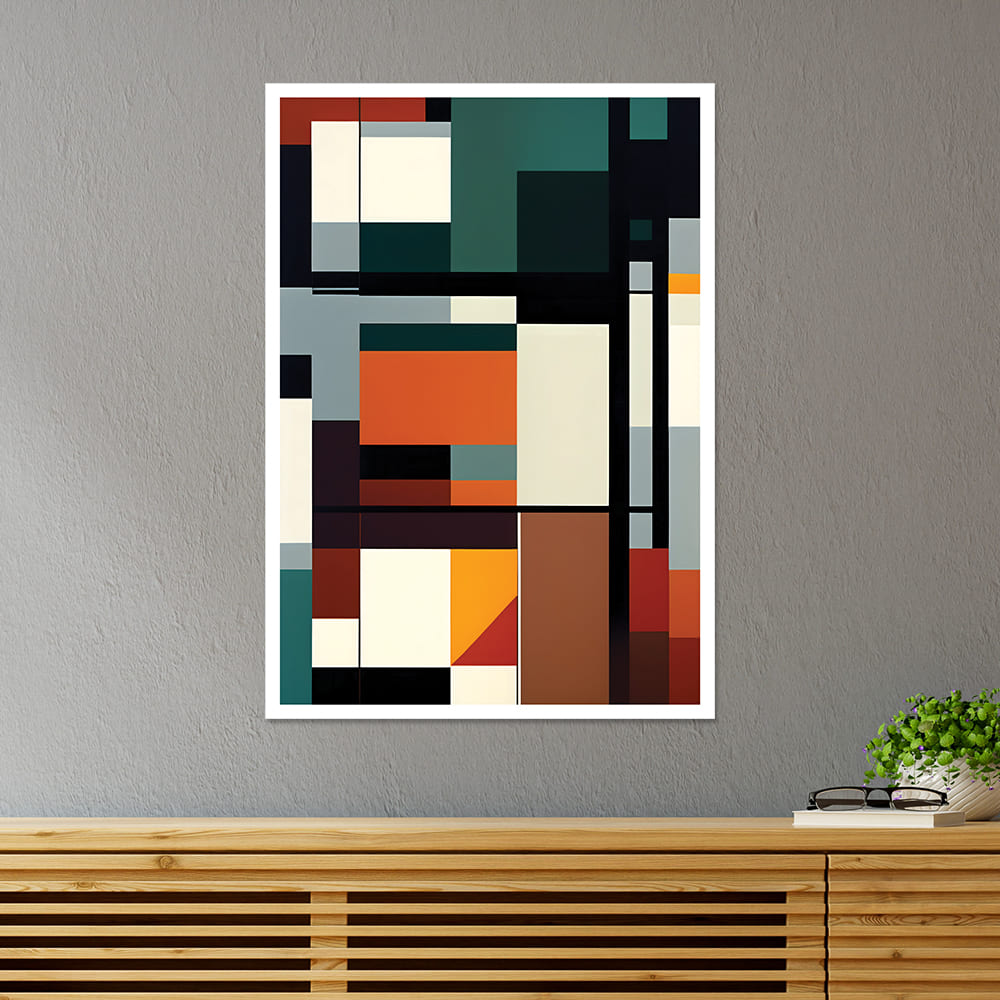 Color Squares Abstract Poster